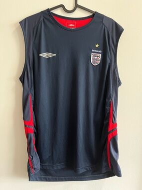 England 2000s Umbro Sleeveless Soccer Training Jersey Size XL